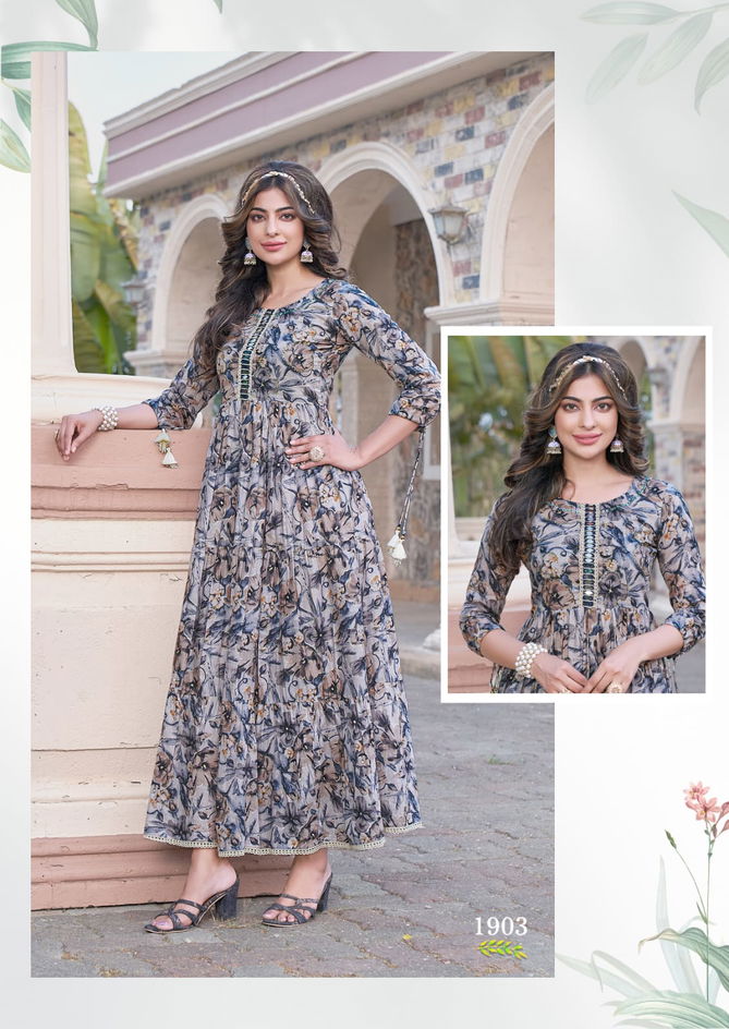 Niharika By Karissa 1901-1906 Long Anarkali Kurtis Catalog